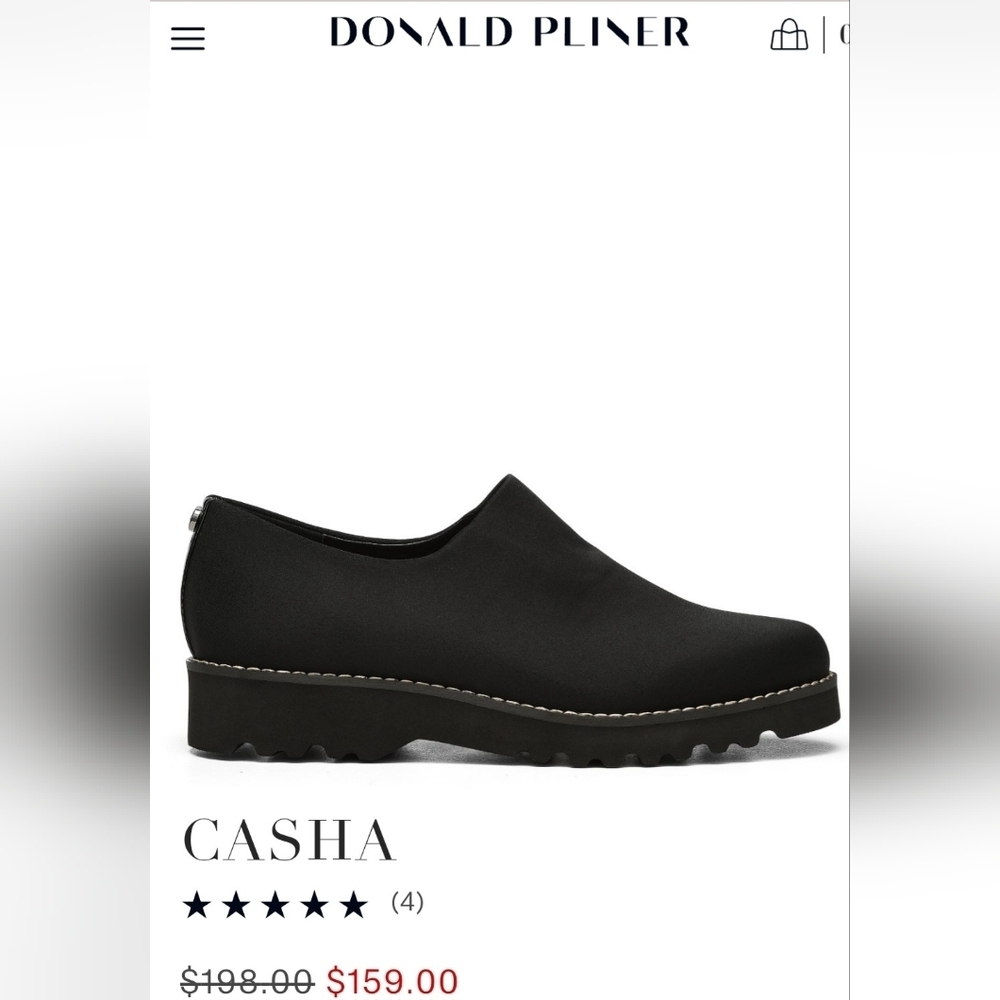NWOT Donald Pliner sz 5 Casha slip on black fabric shoes